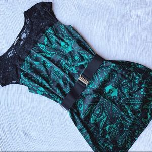 Black and green Express dress SZ xs